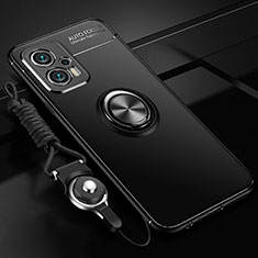 Funda Silicona Carcasa Ultrafina Goma con Magnetico Anillo de dedo Soporte SD3 para Xiaomi Poco F5 5G Negro