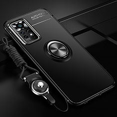 Funda Silicona Carcasa Ultrafina Goma con Magnetico Anillo de dedo Soporte SD3 para Xiaomi Poco X4 Pro 5G Negro