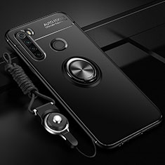 Funda Silicona Carcasa Ultrafina Goma con Magnetico Anillo de dedo Soporte SD3 para Xiaomi Redmi Note 8 (2021) Negro