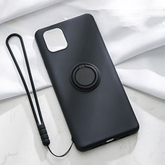 Funda Silicona Carcasa Ultrafina Goma con Magnetico Anillo de dedo Soporte T01 para Apple iPhone 11 Negro