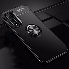 Funda Silicona Carcasa Ultrafina Goma con Magnetico Anillo de dedo Soporte T01 para Huawei Honor 20S Negro