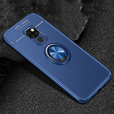 Funda Silicona Carcasa Ultrafina Goma con Magnetico Anillo de dedo Soporte T01 para Huawei Mate 20 Azul