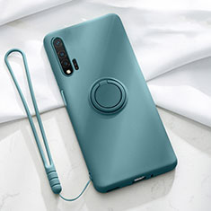 Funda Silicona Carcasa Ultrafina Goma con Magnetico Anillo de dedo Soporte T01 para Huawei Nova 6 Verde