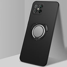 Funda Silicona Carcasa Ultrafina Goma con Magnetico Anillo de dedo Soporte T01 para Huawei Nova 8 SE 5G Negro