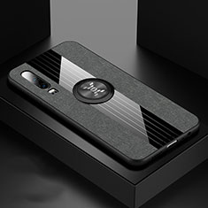 Funda Silicona Carcasa Ultrafina Goma con Magnetico Anillo de dedo Soporte T01 para Huawei P30 Gris
