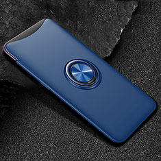 Funda Silicona Carcasa Ultrafina Goma con Magnetico Anillo de dedo Soporte T01 para Oppo Find X Super Flash Edition Azul
