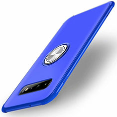 Funda Silicona Carcasa Ultrafina Goma con Magnetico Anillo de dedo Soporte T01 para Samsung Galaxy S10 5G Azul