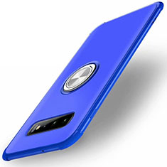 Funda Silicona Carcasa Ultrafina Goma con Magnetico Anillo de dedo Soporte T01 para Samsung Galaxy S10 Plus Azul
