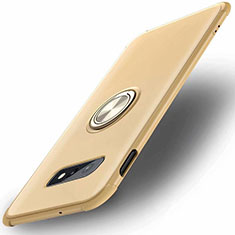 Funda Silicona Carcasa Ultrafina Goma con Magnetico Anillo de dedo Soporte T01 para Samsung Galaxy S10e Oro