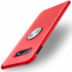 Funda Silicona Carcasa Ultrafina Goma con Magnetico Anillo de dedo Soporte T01 para Samsung Galaxy S10e Rojo