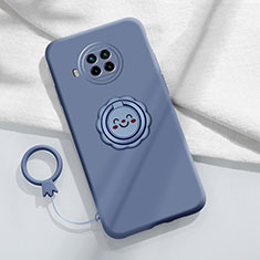 Funda Silicona Carcasa Ultrafina Goma con Magnetico Anillo de dedo Soporte T01 para Xiaomi Mi 10T Lite 5G Gris Lavanda