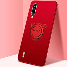 Funda Silicona Carcasa Ultrafina Goma con Magnetico Anillo de dedo Soporte T01 para Xiaomi Mi A3 Rojo