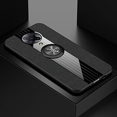 Funda Silicona Carcasa Ultrafina Goma con Magnetico Anillo de dedo Soporte T01 para Xiaomi Redmi K30 Pro 5G Negro