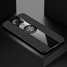Funda Silicona Carcasa Ultrafina Goma con Magnetico Anillo de dedo Soporte T01 para Xiaomi Redmi K30 Pro Zoom Negro