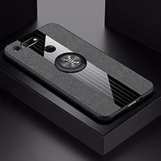 Funda Silicona Carcasa Ultrafina Goma con Magnetico Anillo de dedo Soporte T02 para Huawei Honor View 20 Gris