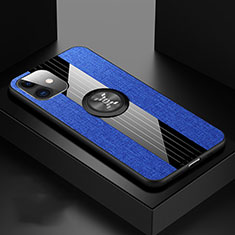 Funda Silicona Carcasa Ultrafina Goma con Magnetico Anillo de dedo Soporte T03 para Apple iPhone 11 Azul