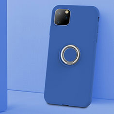 Funda Silicona Carcasa Ultrafina Goma con Magnetico Anillo de dedo Soporte T03 para Apple iPhone 11 Pro Azul