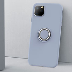 Funda Silicona Carcasa Ultrafina Goma con Magnetico Anillo de dedo Soporte T03 para Apple iPhone 11 Pro Max Gris