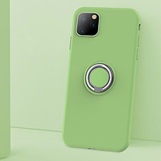 Funda Silicona Carcasa Ultrafina Goma con Magnetico Anillo de dedo Soporte T03 para Apple iPhone 11 Pro Verde