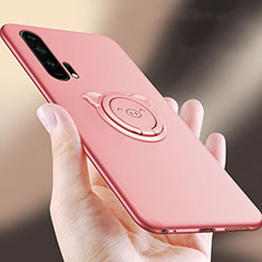 Funda Silicona Carcasa Ultrafina Goma con Magnetico Anillo de dedo Soporte T03 para Huawei Honor 20 Pro Rosa