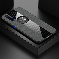Funda Silicona Carcasa Ultrafina Goma con Magnetico Anillo de dedo Soporte T03 para Huawei Honor 20S Gris