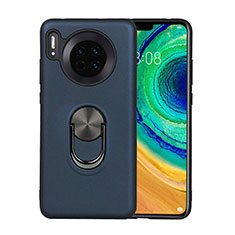 Funda Silicona Carcasa Ultrafina Goma con Magnetico Anillo de dedo Soporte T03 para Huawei Mate 30E Pro 5G Azul