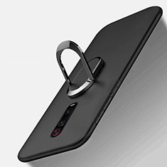Funda Silicona Carcasa Ultrafina Goma con Magnetico Anillo de dedo Soporte T03 para Xiaomi Mi 9T Pro Negro