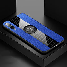 Funda Silicona Carcasa Ultrafina Goma con Magnetico Anillo de dedo Soporte T03 para Xiaomi Mi A3 Azul
