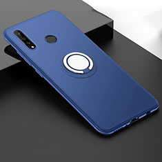 Funda Silicona Carcasa Ultrafina Goma con Magnetico Anillo de dedo Soporte T04 para Huawei P30 Lite Azul