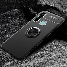 Funda Silicona Carcasa Ultrafina Goma con Magnetico Anillo de dedo Soporte T04 para Xiaomi Redmi Note 8 Negro