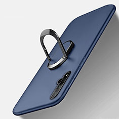 Funda Silicona Carcasa Ultrafina Goma con Magnetico Anillo de dedo Soporte T05 para Huawei Honor 20 Azul