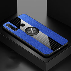 Funda Silicona Carcasa Ultrafina Goma con Magnetico Anillo de dedo Soporte T05 para Huawei Nova 5i Azul