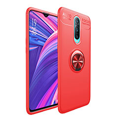 Funda Silicona Carcasa Ultrafina Goma con Magnetico Anillo de dedo Soporte T05 para Oppo R17 Pro Rojo