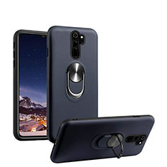 Funda Silicona Carcasa Ultrafina Goma con Magnetico Anillo de dedo Soporte T05 para Xiaomi Redmi Note 8 Pro Azul