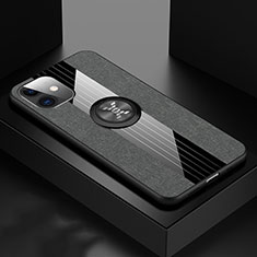 Funda Silicona Carcasa Ultrafina Goma con Magnetico Anillo de dedo Soporte T06 para Apple iPhone 11 Pro Gris