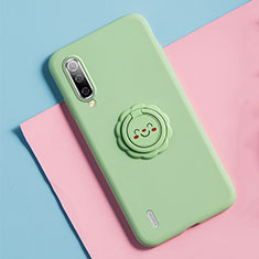 Funda Silicona Carcasa Ultrafina Goma con Magnetico Anillo de dedo Soporte T06 para Xiaomi Mi A3 Verde