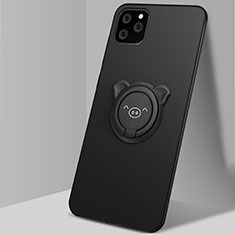 Funda Silicona Carcasa Ultrafina Goma con Magnetico Anillo de dedo Soporte T07 para Apple iPhone 11 Pro Negro