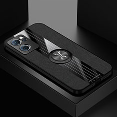 Funda Silicona Carcasa Ultrafina Goma con Magnetico Anillo de dedo Soporte X01L para OnePlus Nord CE 2 5G Negro