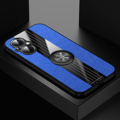 Funda Silicona Carcasa Ultrafina Goma con Magnetico Anillo de dedo Soporte X01L para OnePlus Nord N20 5G Azul