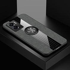 Funda Silicona Carcasa Ultrafina Goma con Magnetico Anillo de dedo Soporte X01L para OnePlus Nord N300 5G Gris