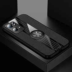 Funda Silicona Carcasa Ultrafina Goma con Magnetico Anillo de dedo Soporte X01L para Oppo Reno7 Pro 5G Negro