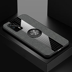 Funda Silicona Carcasa Ultrafina Goma con Magnetico Anillo de dedo Soporte X01L para Realme GT Neo 5G Gris
