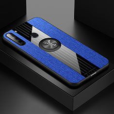 Funda Silicona Carcasa Ultrafina Goma con Magnetico Anillo de dedo Soporte X01L para Samsung Galaxy A21 Azul