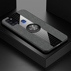Funda Silicona Carcasa Ultrafina Goma con Magnetico Anillo de dedo Soporte X01L para Samsung Galaxy A21s Gris