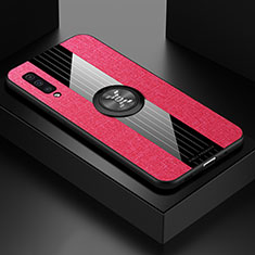 Funda Silicona Carcasa Ultrafina Goma con Magnetico Anillo de dedo Soporte X01L para Samsung Galaxy A30S Rojo