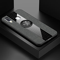 Funda Silicona Carcasa Ultrafina Goma con Magnetico Anillo de dedo Soporte X01L para Samsung Galaxy A40 Gris