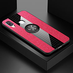 Funda Silicona Carcasa Ultrafina Goma con Magnetico Anillo de dedo Soporte X01L para Samsung Galaxy A40 Rojo