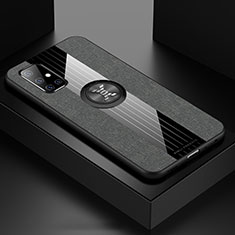 Funda Silicona Carcasa Ultrafina Goma con Magnetico Anillo de dedo Soporte X01L para Samsung Galaxy A51 5G Gris