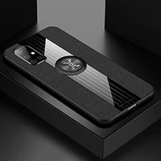Funda Silicona Carcasa Ultrafina Goma con Magnetico Anillo de dedo Soporte X01L para Samsung Galaxy A51 5G Negro
