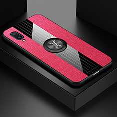 Funda Silicona Carcasa Ultrafina Goma con Magnetico Anillo de dedo Soporte X01L para Samsung Galaxy M02 Rojo